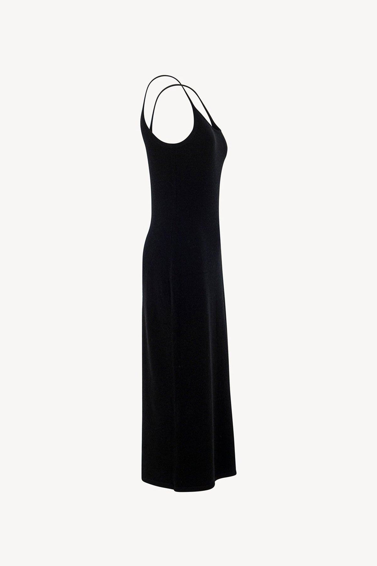Abito Sottoveste in Puro Cashmere Nero