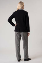 Blazer in Punto Stoffa in Puro Cashmere Nero