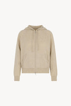 Felpa Donna con Cappuccio in Puro Cashmere Avena