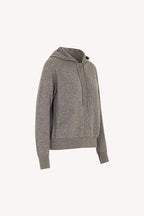 Felpa Donna con Cappuccio in Puro Cashmere Silver
