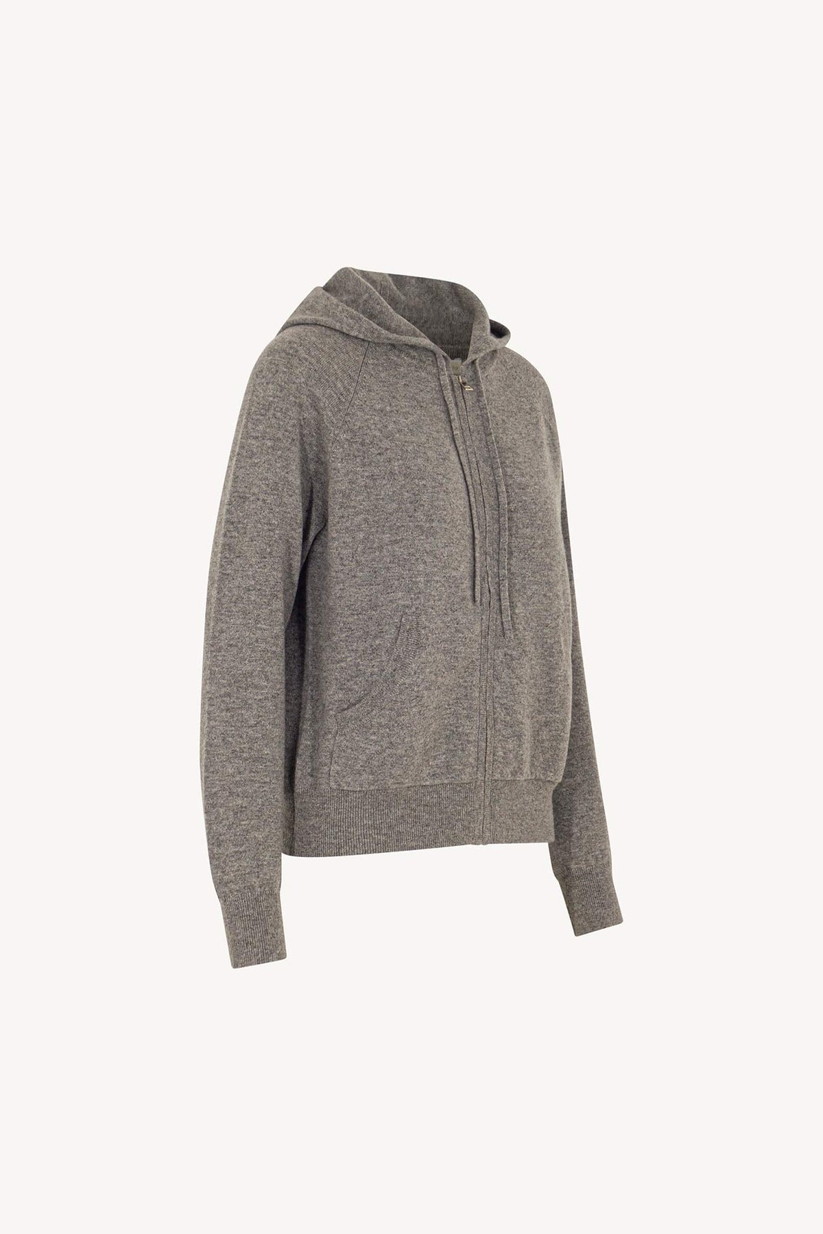 Felpa Donna con Cappuccio in Puro Cashmere Silver