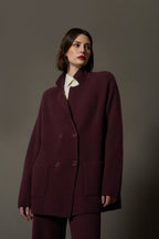 Cardigan Doppiopetto a Costa Inglese in Puro Cashmere Nero