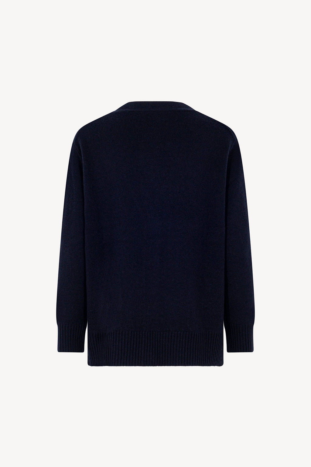 Cardigan Scollo a V in Puro Cashmere Notte