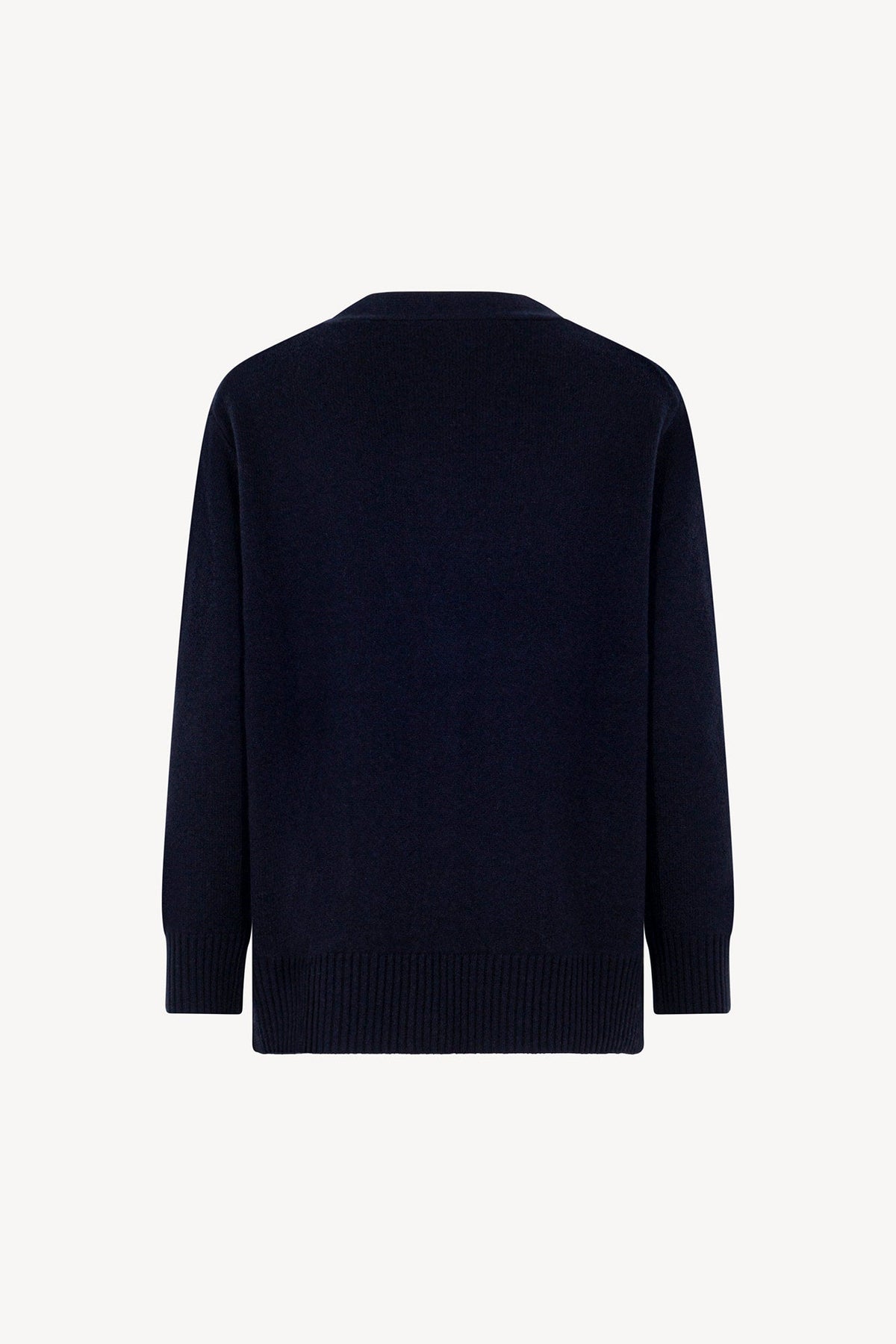Cardigan Scollo a V in Puro Cashmere Notte