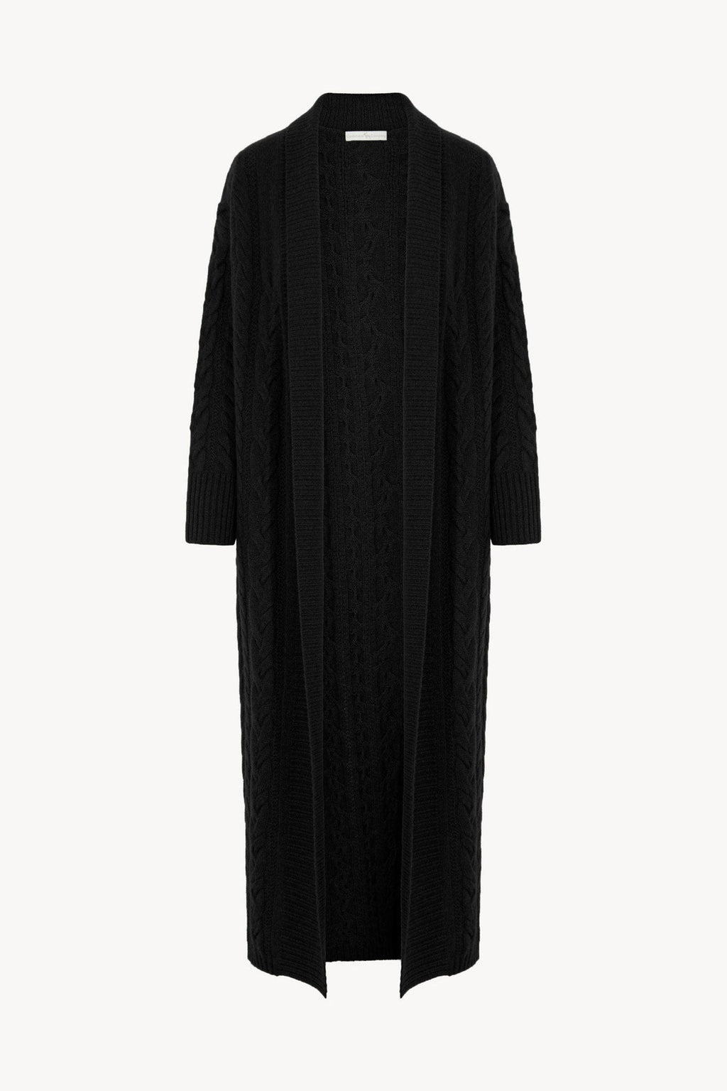 Cappotto a Trecce in Puro Cashmere Nero