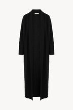 Cappotto a Trecce in Puro Cashmere Nero