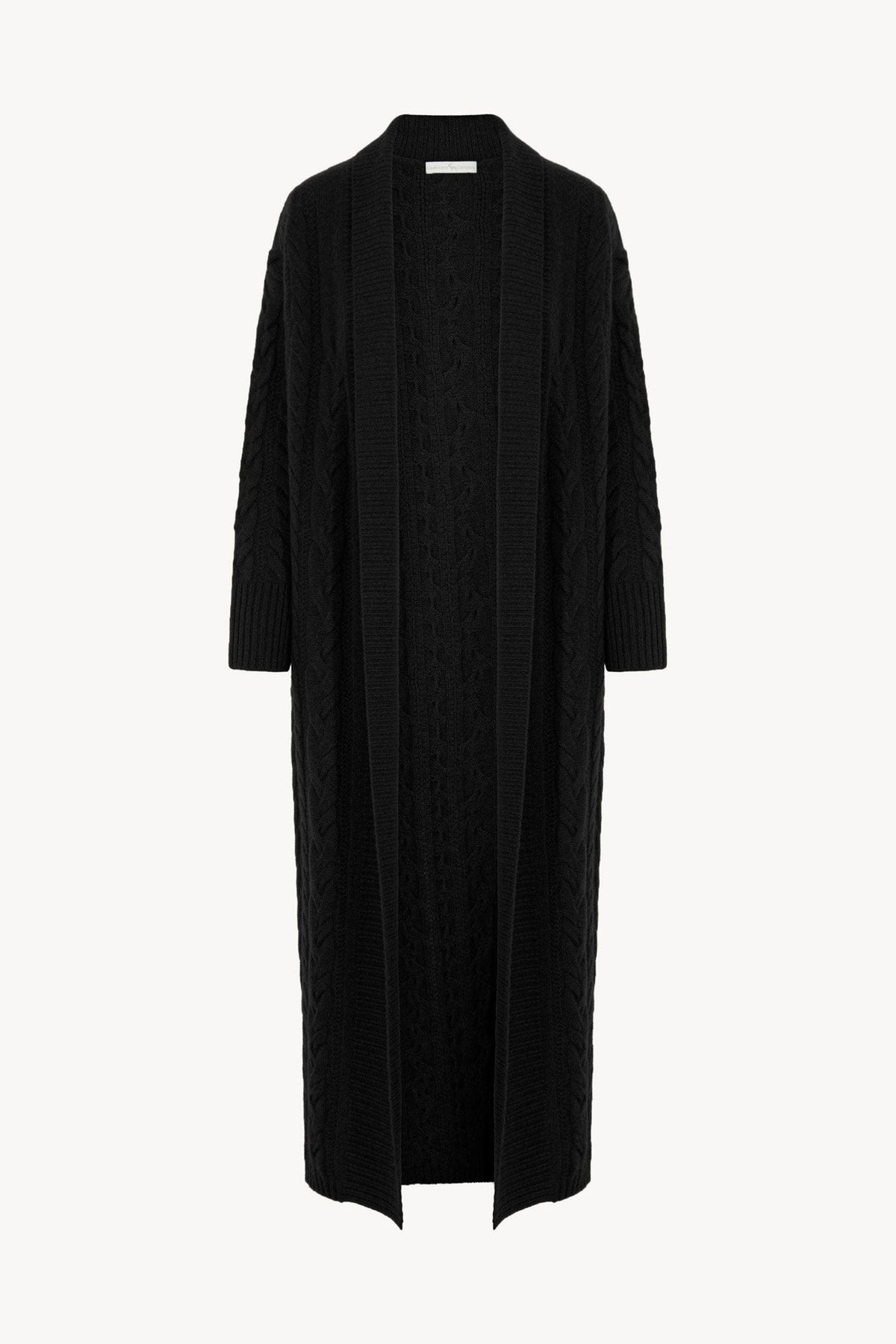 Cappotto a Trecce in Puro Cashmere Nero