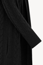 Cappotto a Trecce in Puro Cashmere Nero