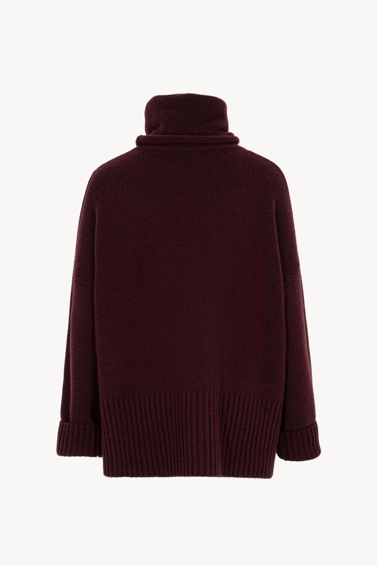 Maglia 8 fili con Collo ad Anello in Puro Cashmere Acero