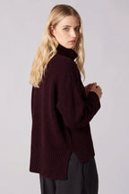 Maglia 8 fili con Collo ad Anello in Puro Cashmere Acero