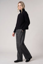 Dolcevita a Costa Inglese in Puro Cashmere Nero
