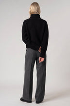 Dolcevita a Costa Inglese in Puro Cashmere Nero