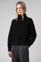 Dolcevita a Costa Inglese in Puro Cashmere Nero
