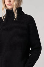 Dolcevita a Costa Inglese in Puro Cashmere Nero