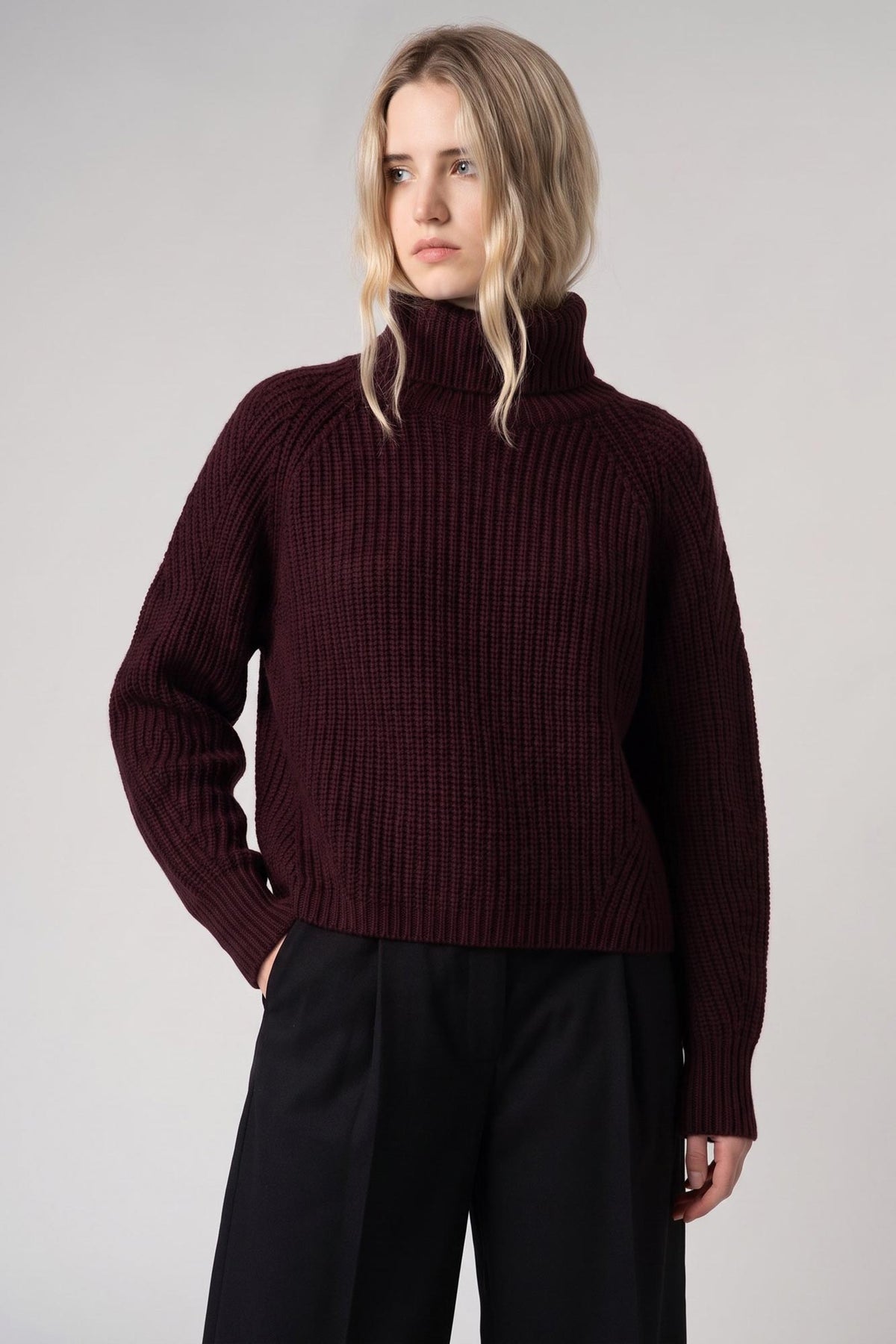 Dolcevita a Costa Inglese in Puro Cashmere Acero