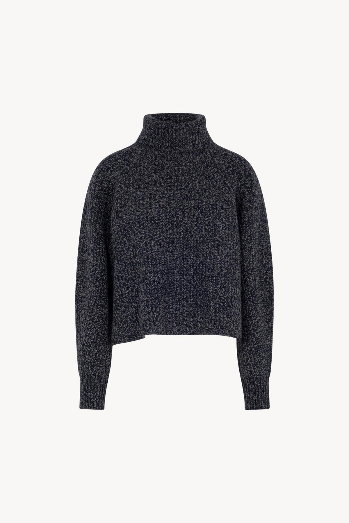 Dolcevita a Coste in Puro Cashmere Moulinè Notte