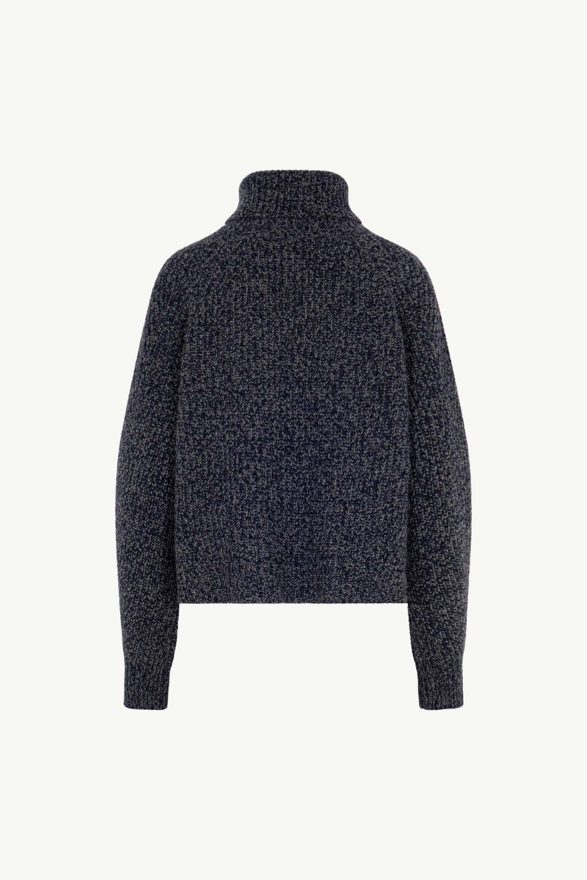 Dolcevita a Coste in Puro Cashmere Moulinè Notte