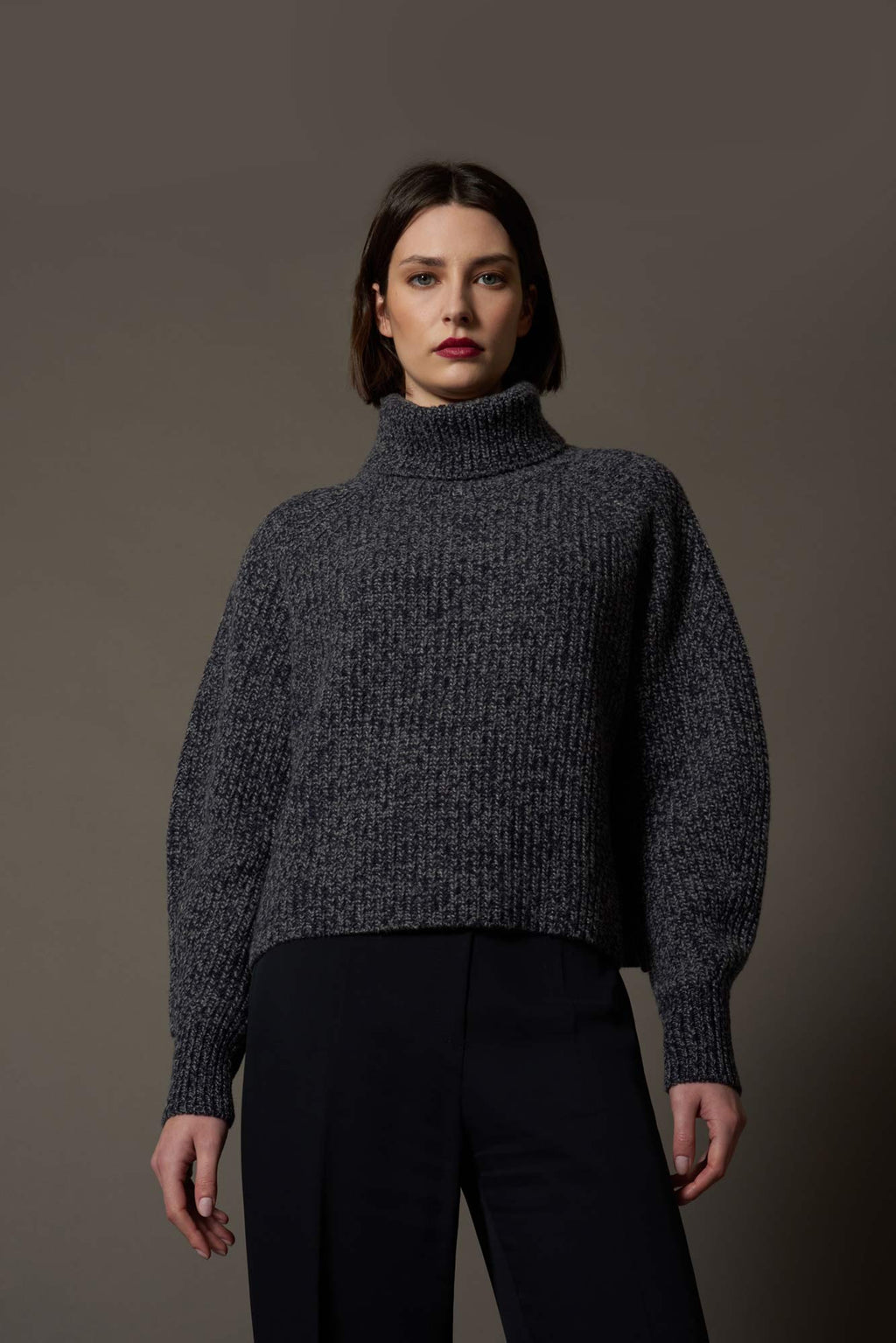 Dolcevita a Coste in Puro Cashmere Moulinè Acero