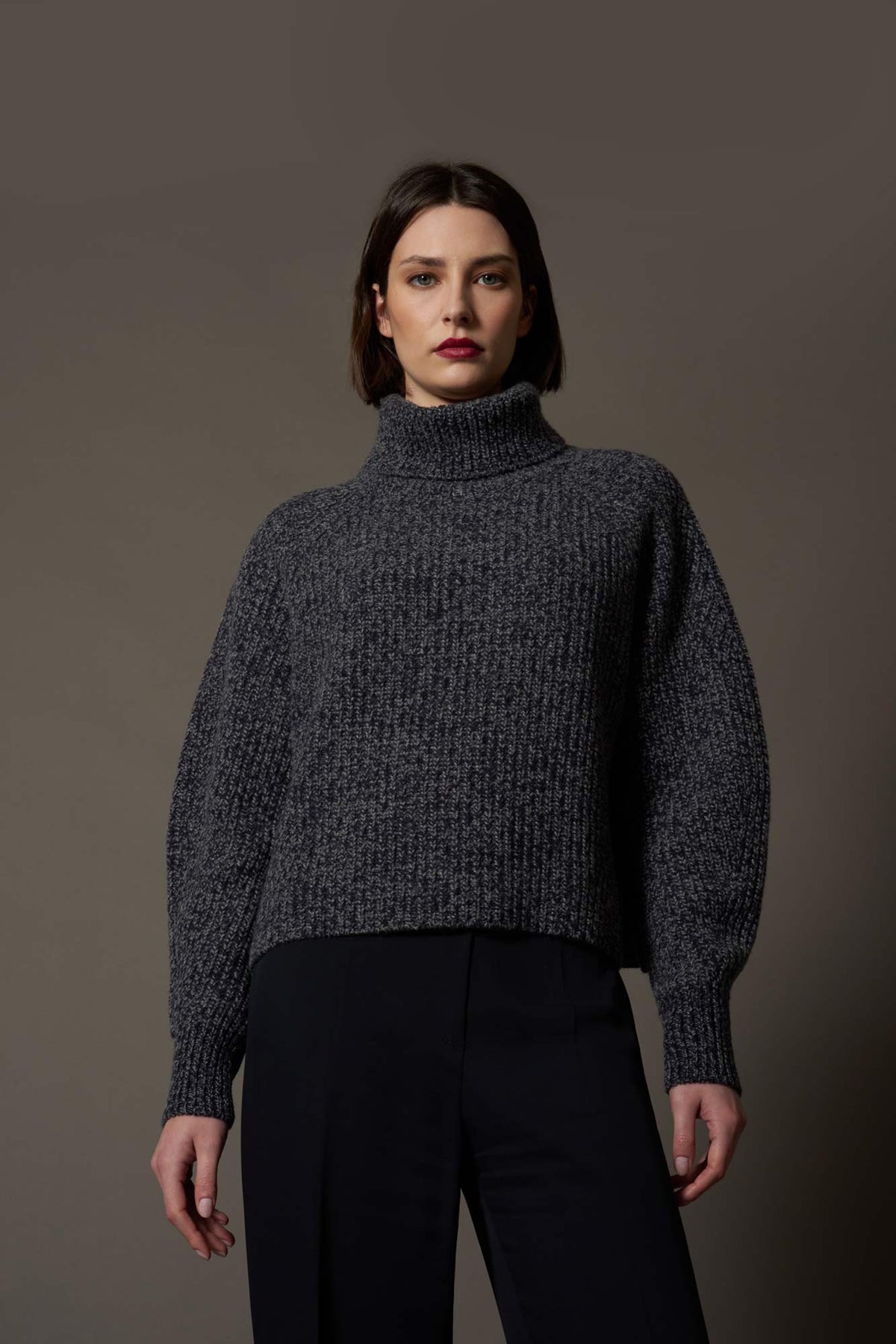 Dolcevita a Coste in Puro Cashmere Moulinè Acero