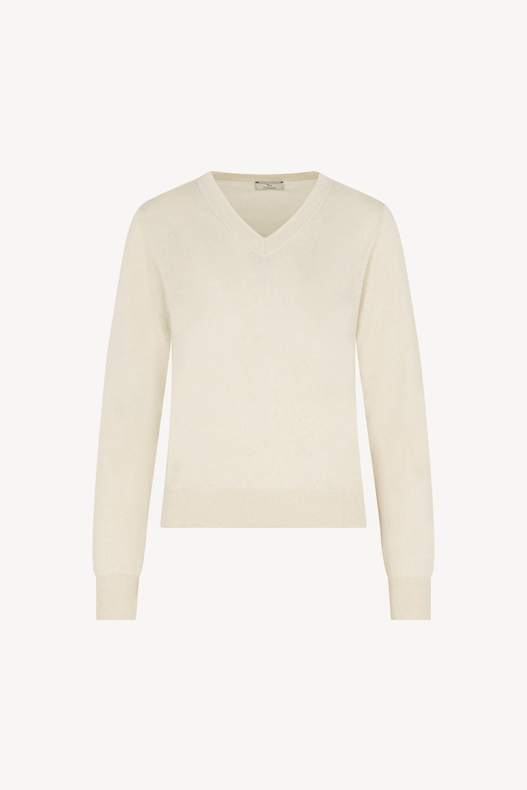 Maglia Scollo a V in Seta Cashmere Extrafine Avorio
