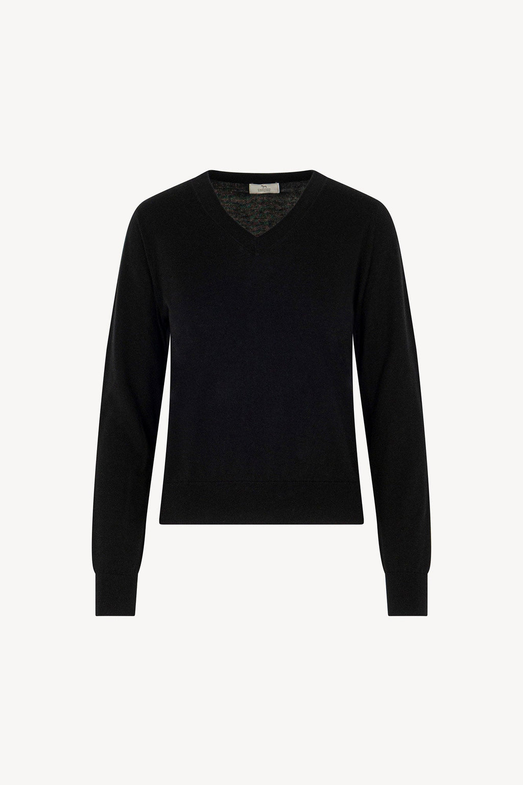 Maglia Scollo a V in Seta Cashmere Extrafine Nero