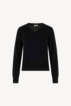 Maglia Scollo a V in Seta Cashmere Extrafine Nero