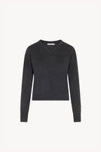 Maglia Scollo a V in Seta Cashmere Extrafine Grigio