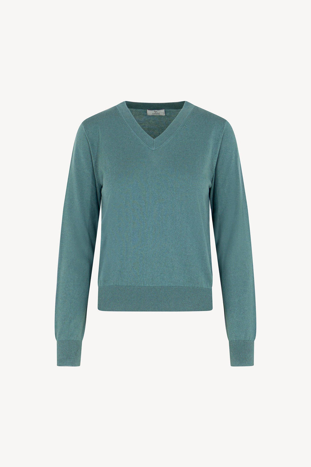 Maglia Scollo a V in Seta Cashmere Extrafine Lichene