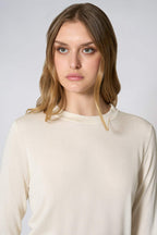 Maglia Girocollo in Seta Cashmere Extrafine Avorio