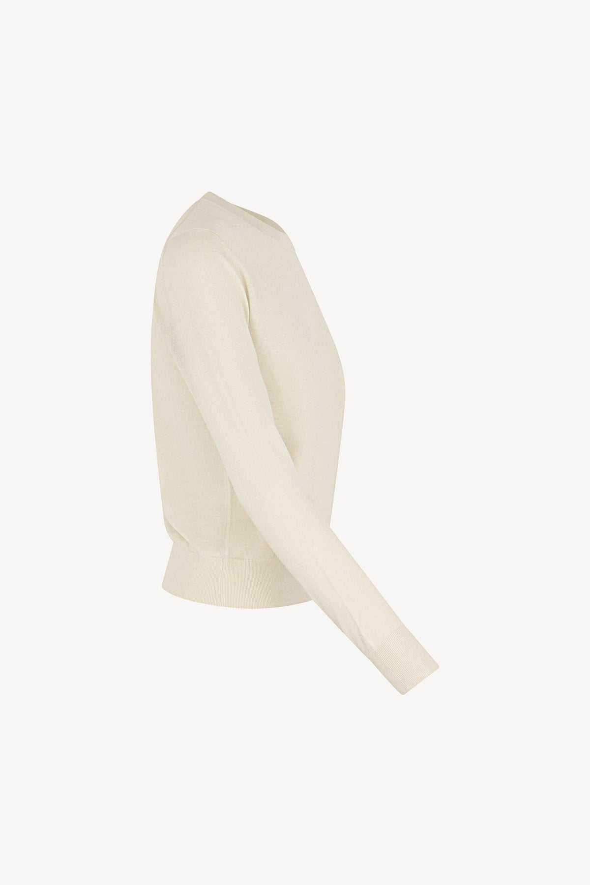 Maglia Girocollo in Seta Cashmere Extrafine Avorio