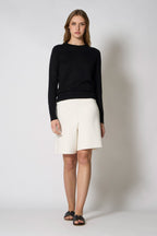 Maglia Girocollo in Seta Cashmere Extrafine Nero