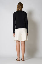 Maglia Girocollo in Seta Cashmere Extrafine Nero