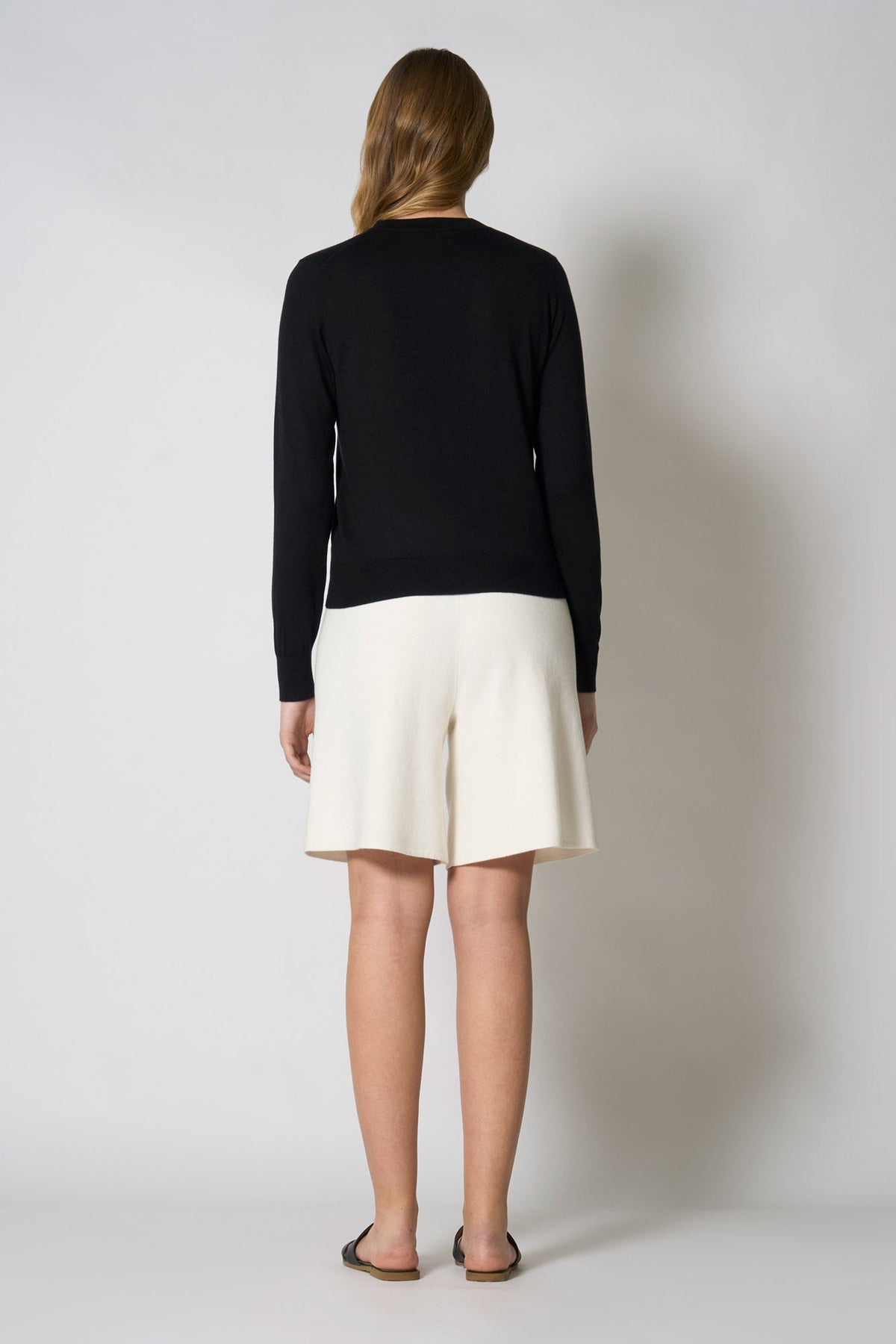 Maglia Girocollo in Seta Cashmere Extrafine Nero