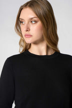 Maglia Girocollo in Seta Cashmere Extrafine Nero