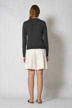 Maglia Girocollo in Seta Cashmere Extrafine Grigio