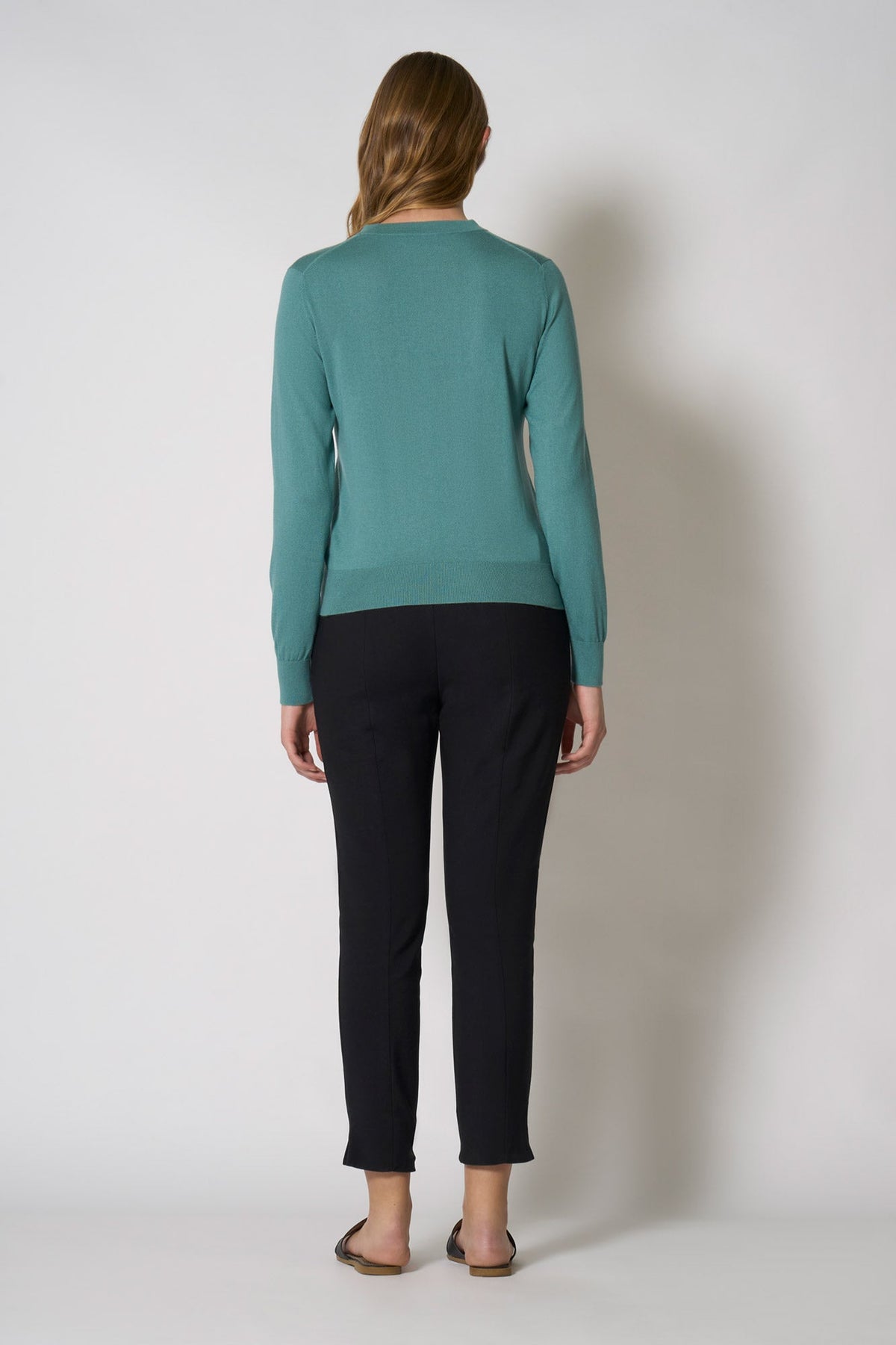 Maglia Girocollo in Seta Cashmere Extrafine Lichene