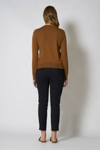 Maglia Girocollo in Seta Cashmere Extrafine Terracotta