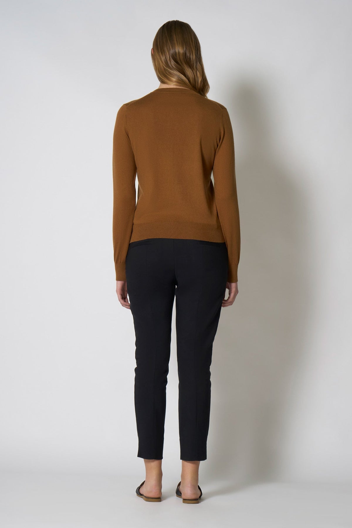 Maglia Girocollo in Seta Cashmere Extrafine Terracotta