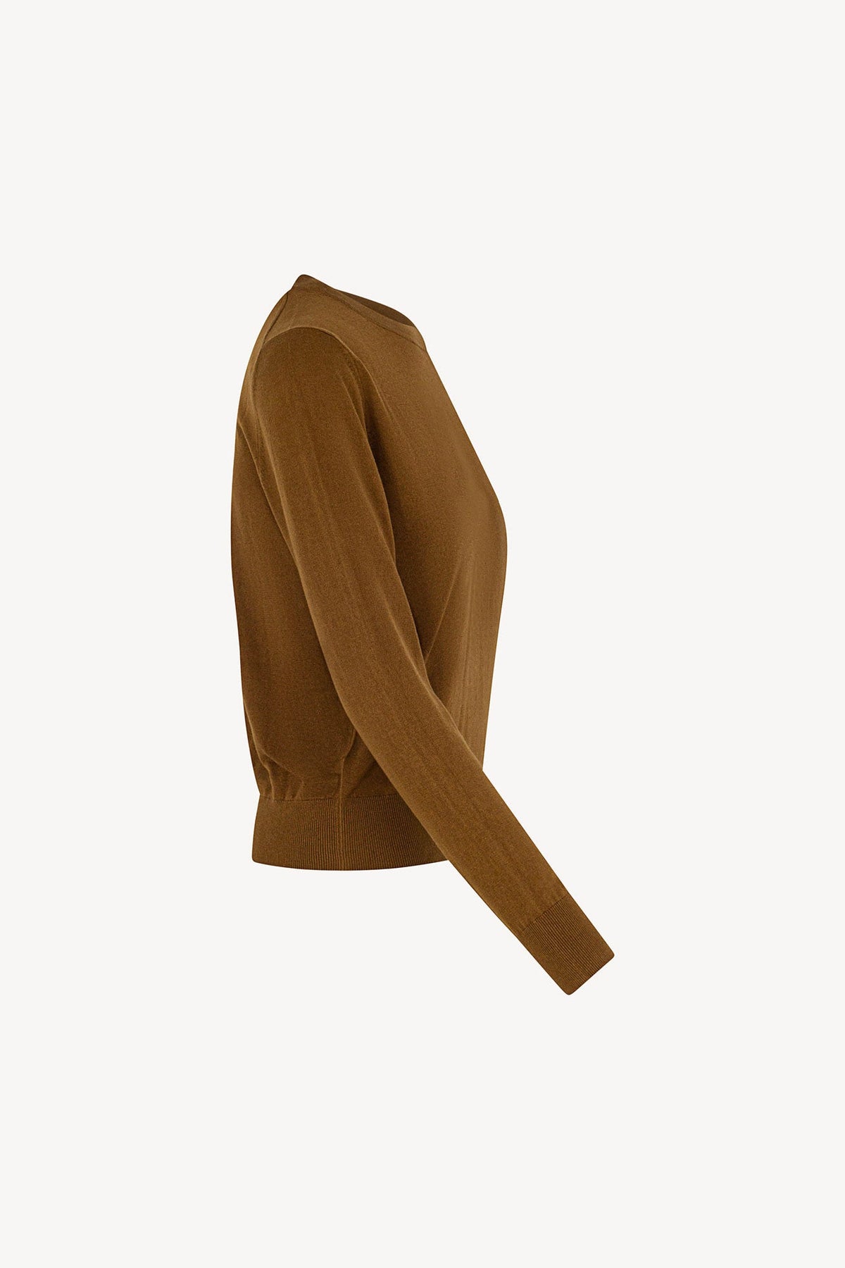 Maglia Girocollo in Seta Cashmere Extrafine Terracotta