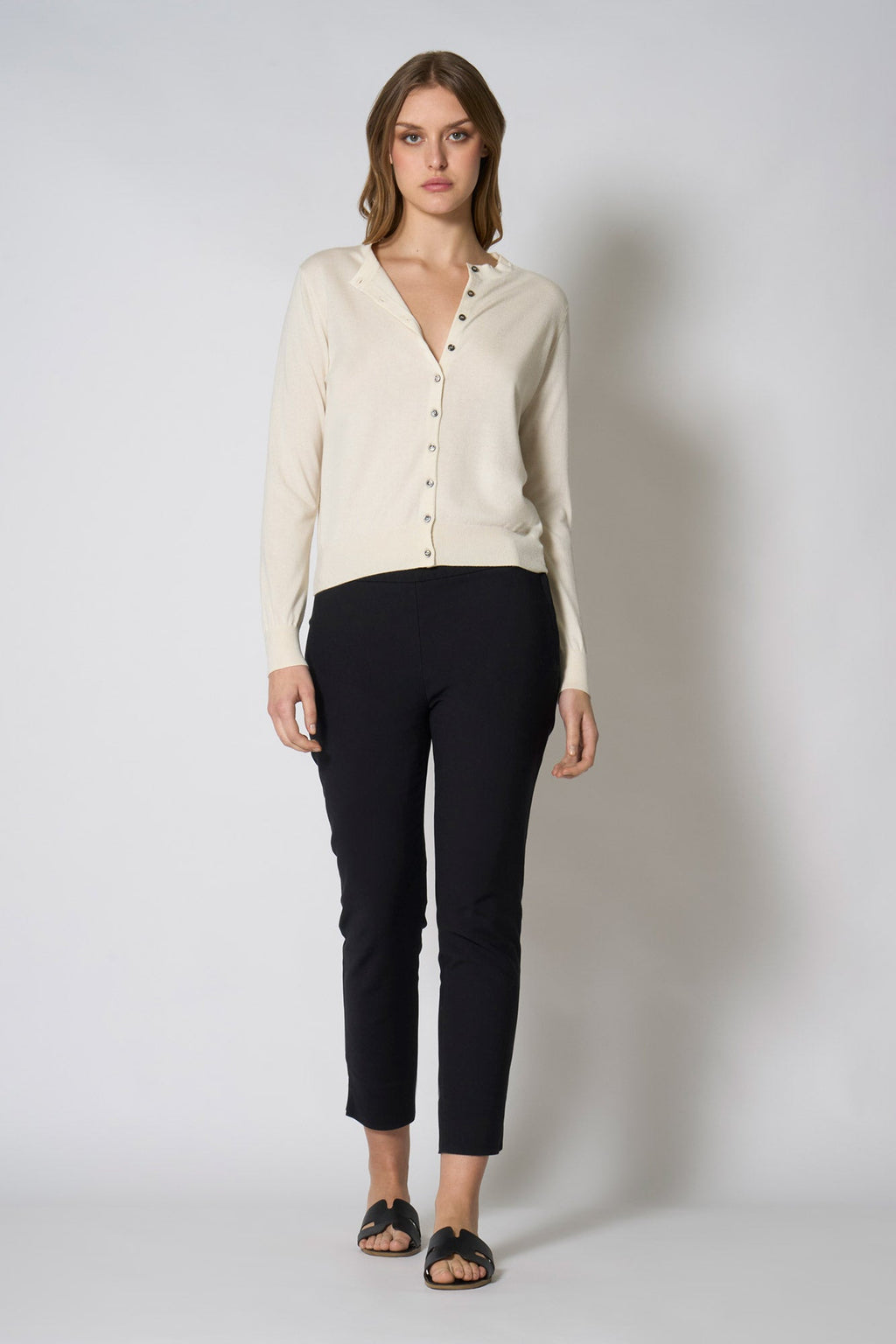 Cardigan in Seta Cashmere Extrafine Avorio