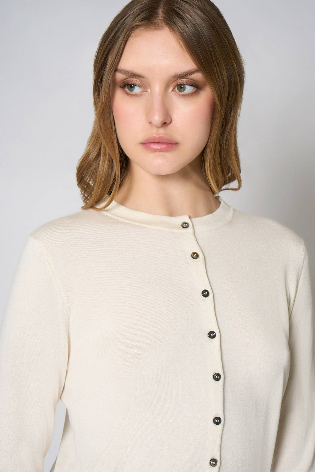 Cardigan in Seta Cashmere Extrafine Avorio