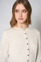 Cardigan in Seta Cashmere Extrafine Avorio