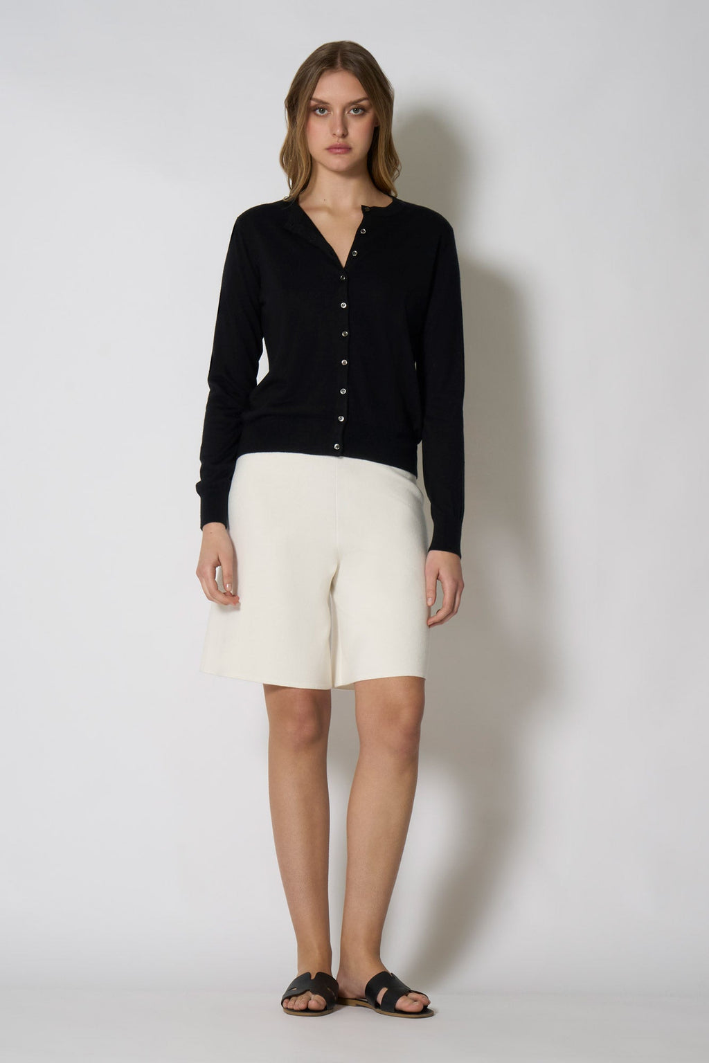 Cardigan in Seta Cashmere Extrafine Nero