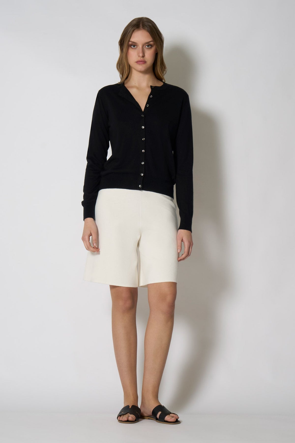 Cardigan in Seta Cashmere Extrafine Nero