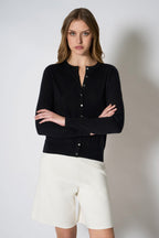 Cardigan in Seta Cashmere Extrafine Nero
