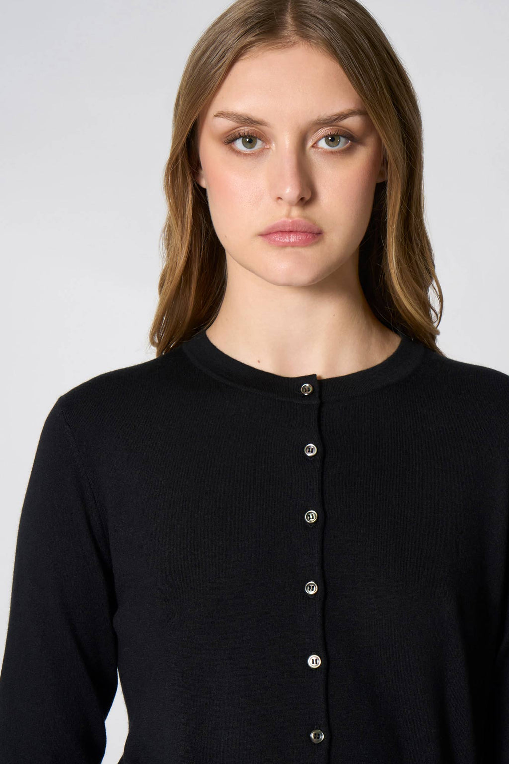 Cardigan in Seta Cashmere Extrafine Nero