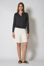 Cardigan in Seta Cashmere Extrafine Grigio
