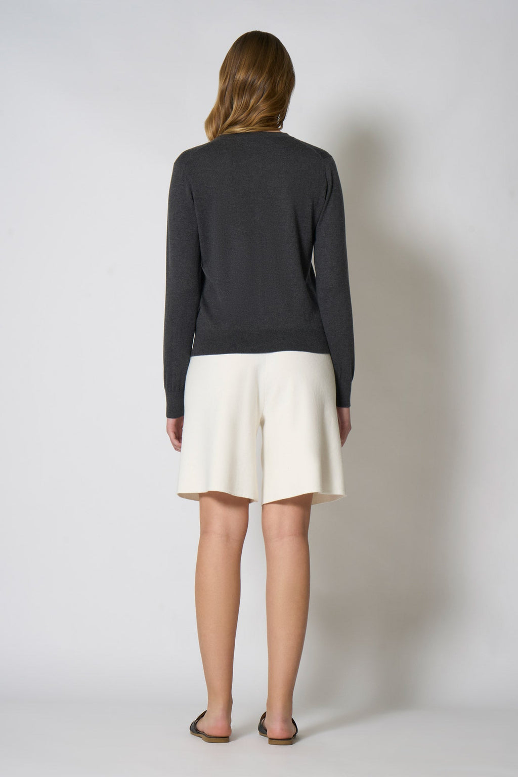 Cardigan in Seta Cashmere Extrafine Grigio