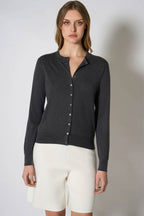 Cardigan in Seta Cashmere Extrafine Grigio