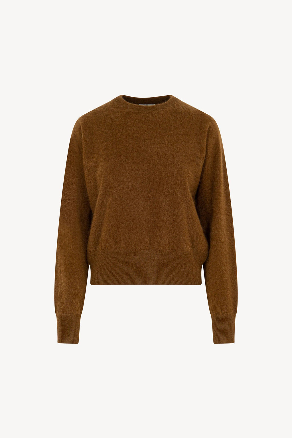 Girocollo Maniche Squadrate in Puro Cashmere Spazzolato Terracotta